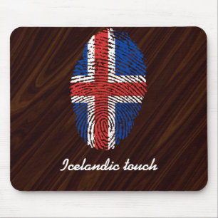 Icelandic touch fingerprint flag mouse mat