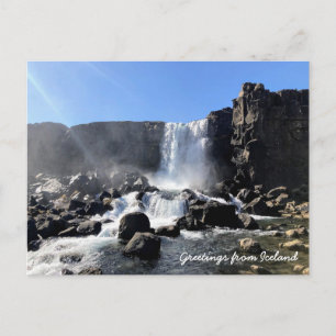 Icelandic waterfall postcard
