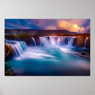 icelandic waterfall poster