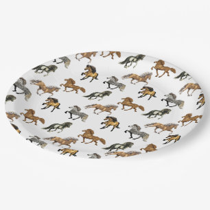 Icelandic's in Gait Paper Plate