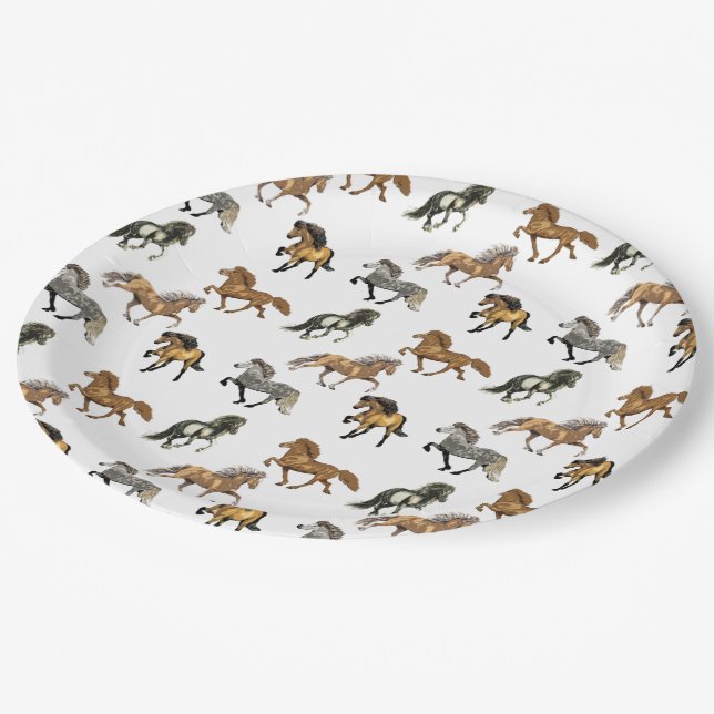 Icelandic's in Gait Paper Plate (Angled)