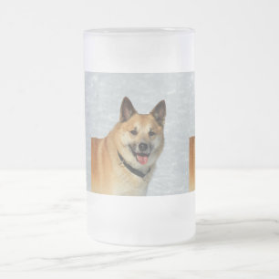 IcelandicSheepdog20150904 Frosted Glass Beer Mug