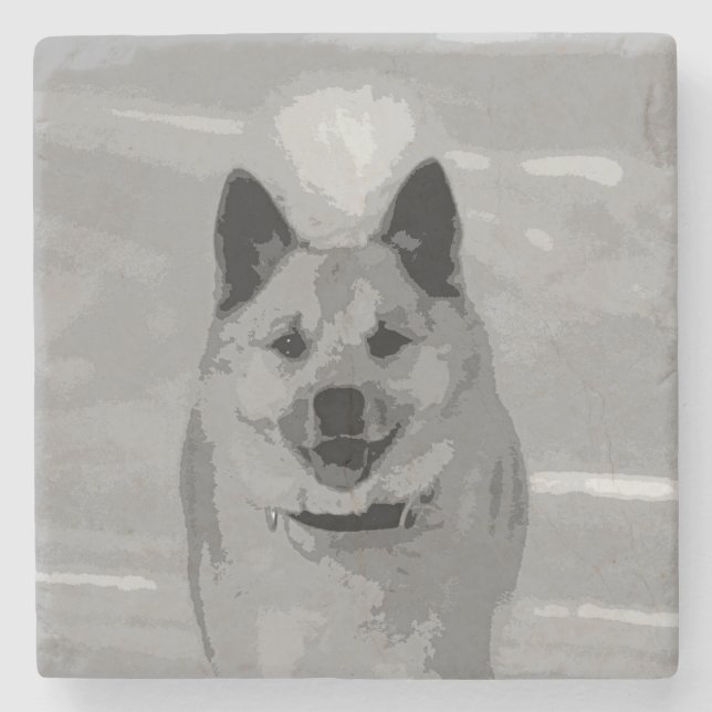 IcelandicSheepdog20151203 Stone Coaster (Front)