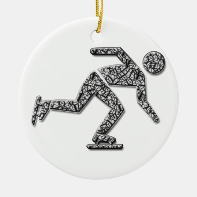 iceskater ceramic tree decoration (Front)