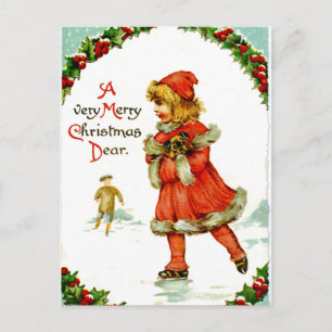 Iceskating child postcard