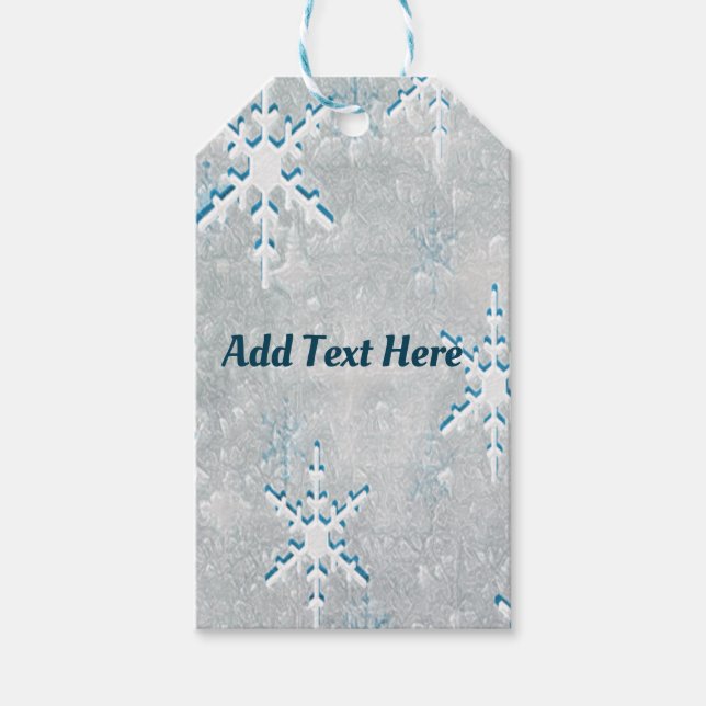 IceSnowflakes Christmas Personalised  Gift Tags (Front)