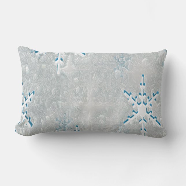 IceSnowflakes Christmas Personalised  Lumbar Cushion (Front)
