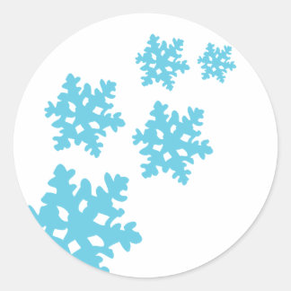 icey Snowflakes blue Classic Round Sticker