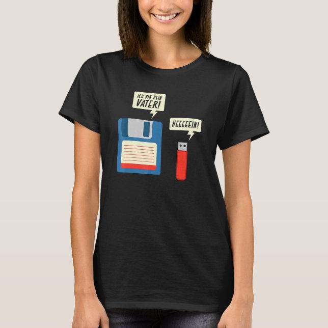 Ich Bin Dein Vater Diskette Usb Stick Next Generat T-Shirt (Front)