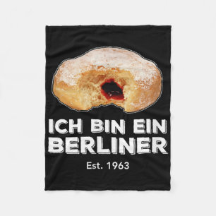 Ich Bin Ein Berliner Speech Jelly Doughnut Wall Co Fleece Blanket