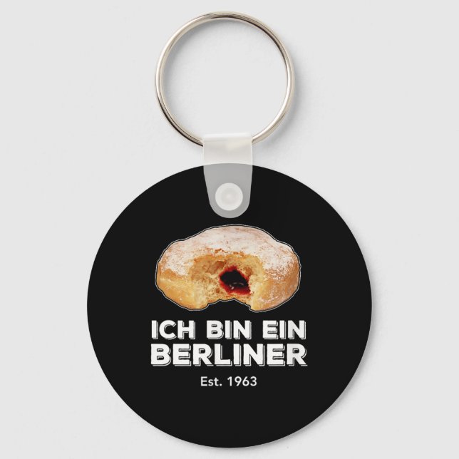 Ich Bin Ein Berliner Speech Jelly Doughnut Wall Co Key Ring (Front)