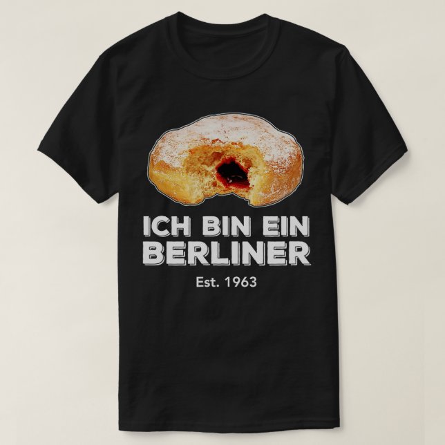 Ich Bin Ein Berliner Speech Jelly Doughnut Wall Co T-Shirt (Design Front)