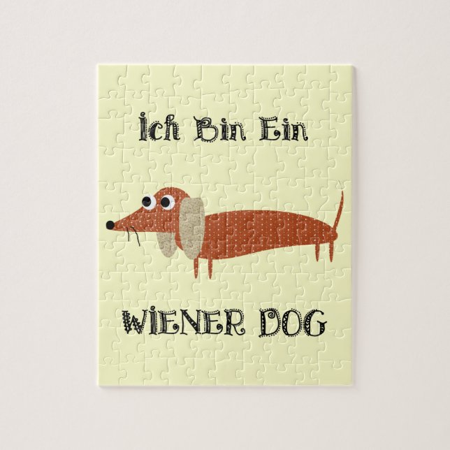 Ich Bin Ein Wiener Dog I Am A Dachshund Jigsaw Puzzle (Vertical)