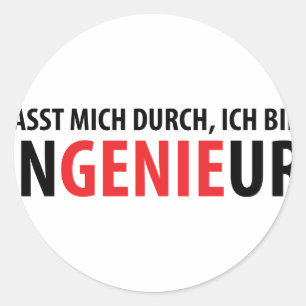 Ich bin Ingenieur Classic Round Sticker