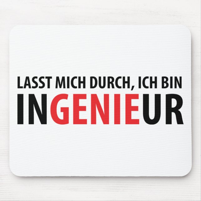 Ich bin Ingenieur Mouse Mat (Front)