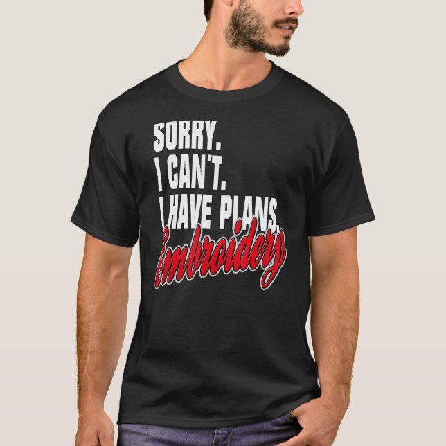 Ich Habe Plane Embroidery  Sayings Statement Outfi T-Shirt (Front)