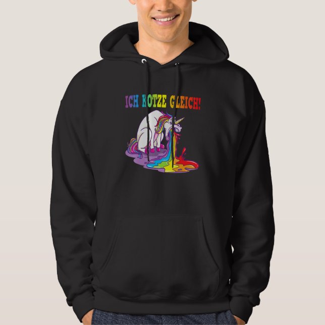 Ich Kotz Ggleich Unicorn Spit Evil Hoodie (Front)
