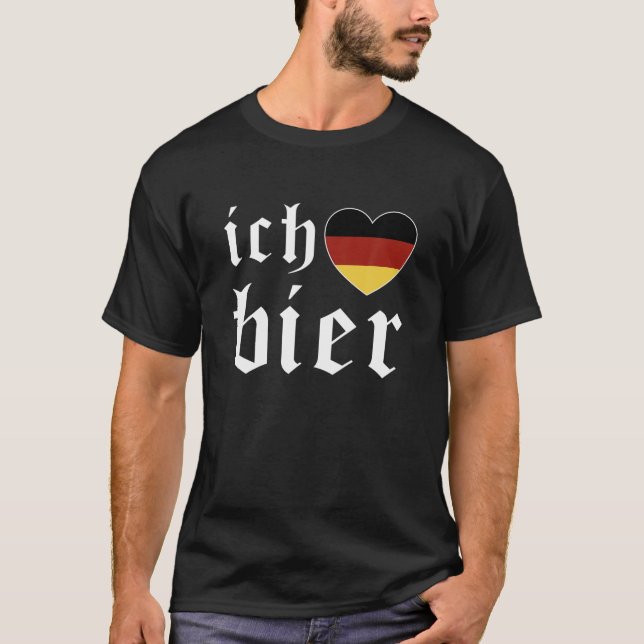Ich Liebe Bier German Flag Oktoberfest Costume Bee T-Shirt (Front)