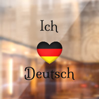 "Ich Liebe Deutsch" I Heart German  Window Cling