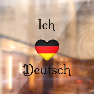 "Ich Liebe Deutsch" I Heart German  Window Cling