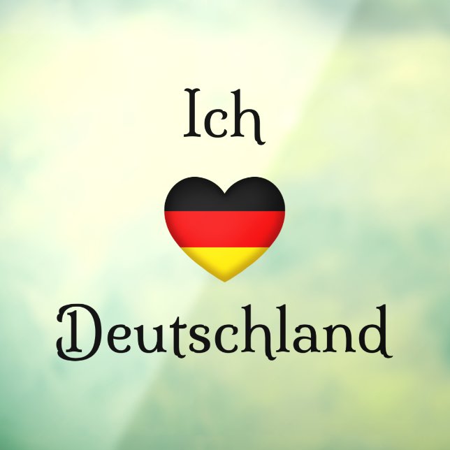 "Ich Liebe Deutschland" I Heart Germany  Window Cling (Sheet 3)