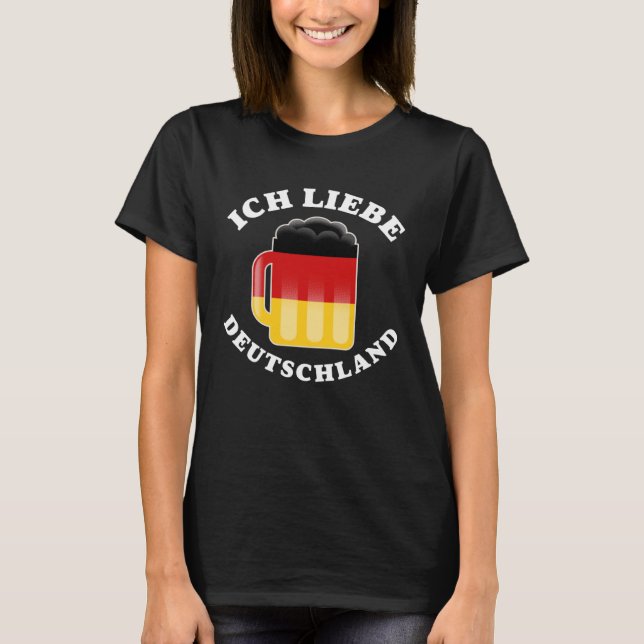 Ich Liebe Deutschland I Love Germany Flag Colours  T-Shirt (Front)