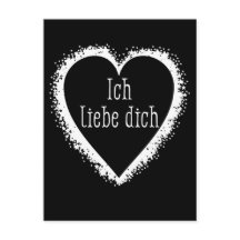 Ich liebe dich, I love you in German black & white