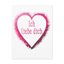 Ich liebe dich, I love you in German in pink