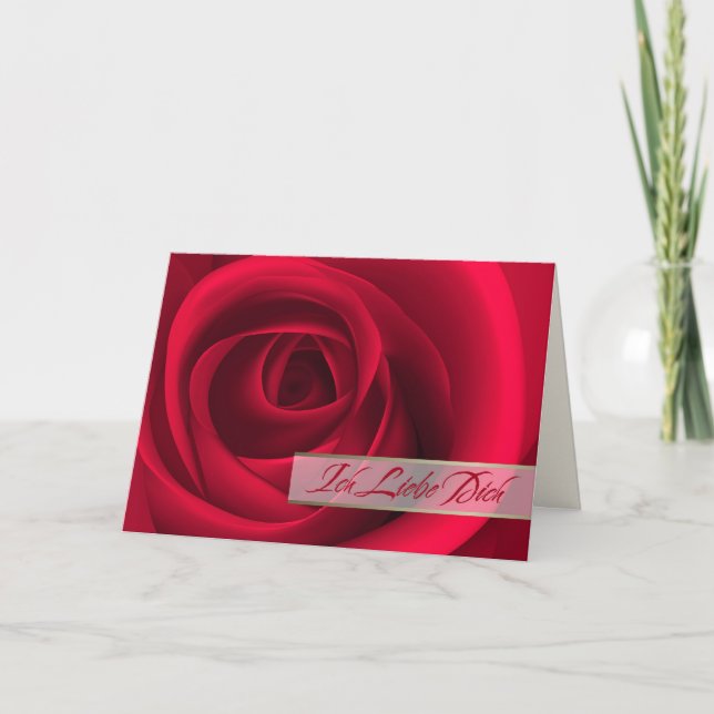 Ich Liebe Dich. Valentine's Day Card in German (Front)