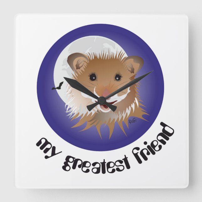 Ich liebe meinen kleinen Hamster Uhr Square Wall Clock (Front)