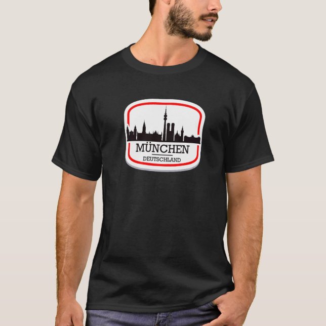 Ich Liebe München Tee  Cool Munich Skyline Graphic (Front)