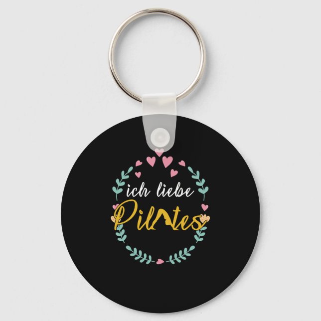 Ich Liebe Pilates Relaxation Muscle Exercise Gift Key Ring (Front)
