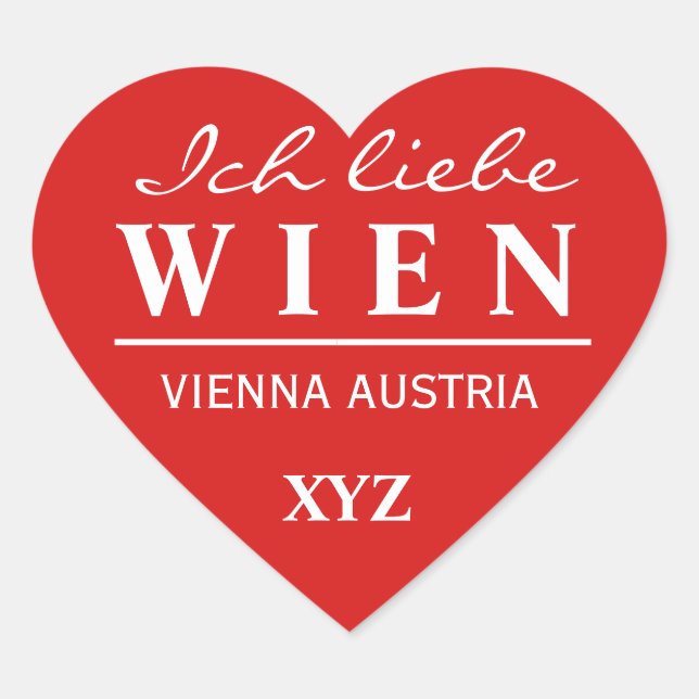 Ich Liebe Wein custom monogram stickers (Front)