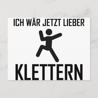 ich wär jetzt lieber klettern postcard