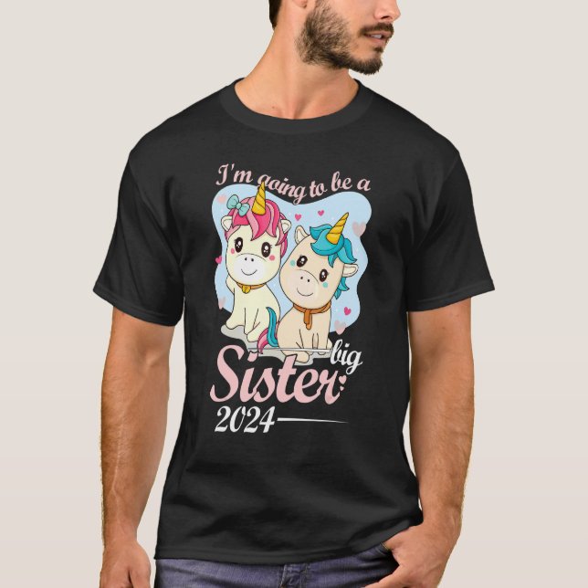 Ich Werde Große Schwester 2024 Unicorn Baby Announ T-Shirt (Front)