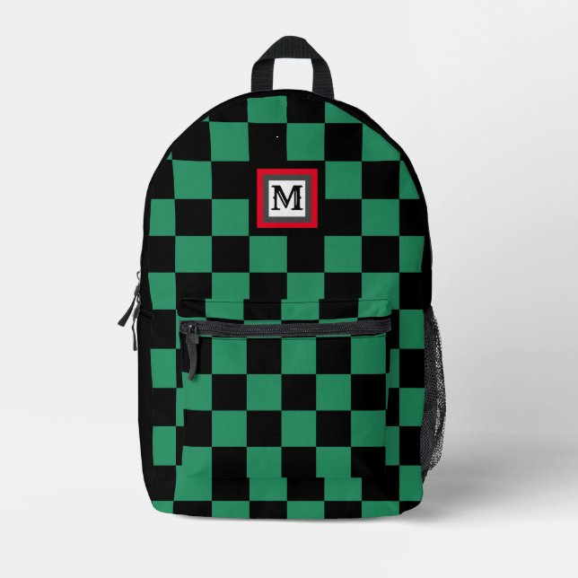 Ichimatsu Chequered Japanese Pattern Printed Backpack (Front)