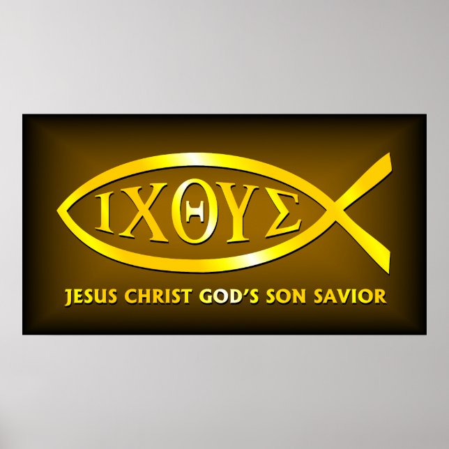 ICHTHUS: Ancient Fish Symbol Poster (Front)