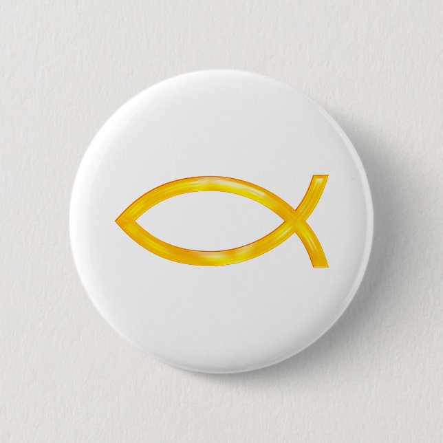 Ichthus - Christian Fish Symbol 6 Cm Round Badge (Front)