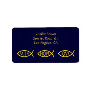 Ichthus - Christian Fish Symbol - Address Label