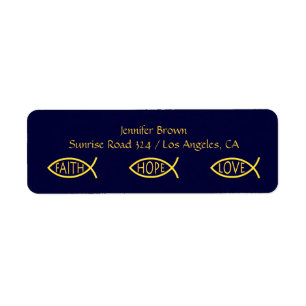 Ichthus - Christian Fish Symbol - Address Label