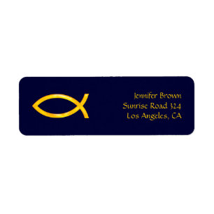 Ichthus - Christian Fish Symbol - Address Label