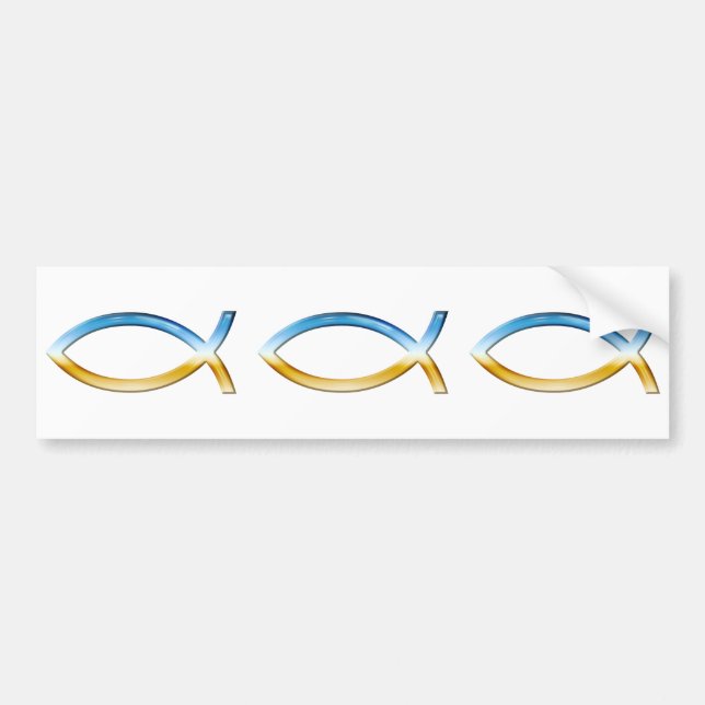 Ichthus | Christian Fish Symbol Bumper Sticker (Front)