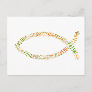 Ichthus - Christian Fish Symbol - Faith Postcard