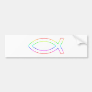 Ichthus - Christian Fish Symbol - Glowing Bumper Sticker
