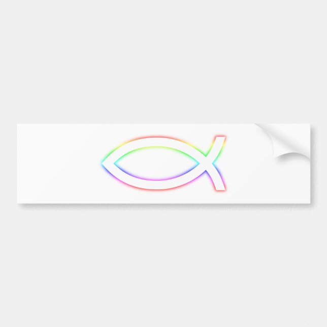 Ichthus - Christian Fish Symbol - Glowing Bumper Sticker (Front)