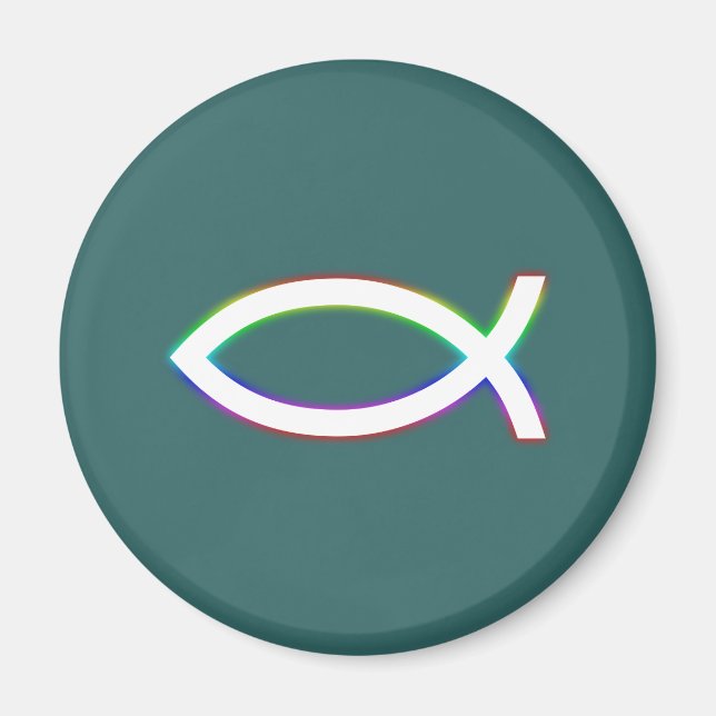 Ichthus - Christian Fish Symbol - Glowing Magnet (Front)