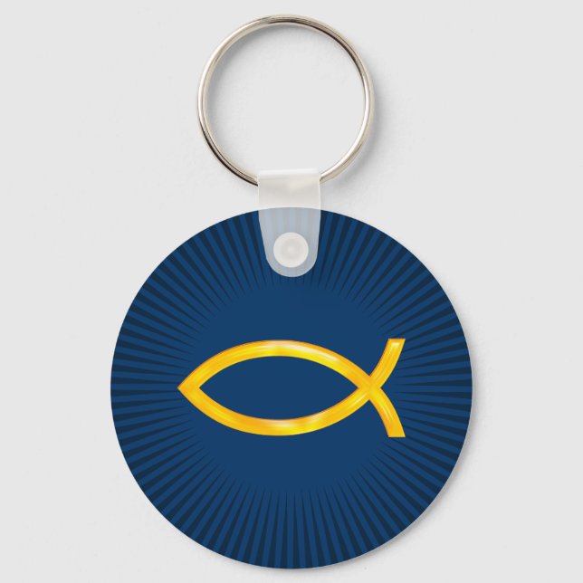 Ichthus - Christian Fish Symbol Key Ring (Front)