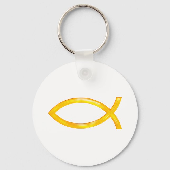 Ichthus - Christian Fish Symbol Key Ring (Front)