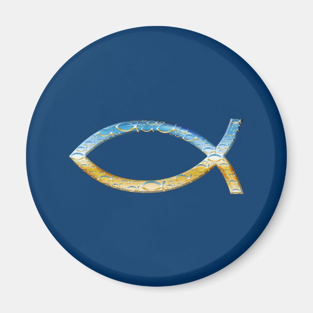 Ichthus - Christian Fish Symbol  Sky & Ground Magnet (Front)