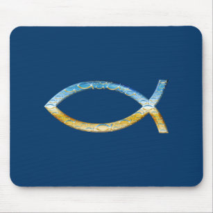 Ichthus - Christian Fish Symbol  Sky & Ground Mouse Mat